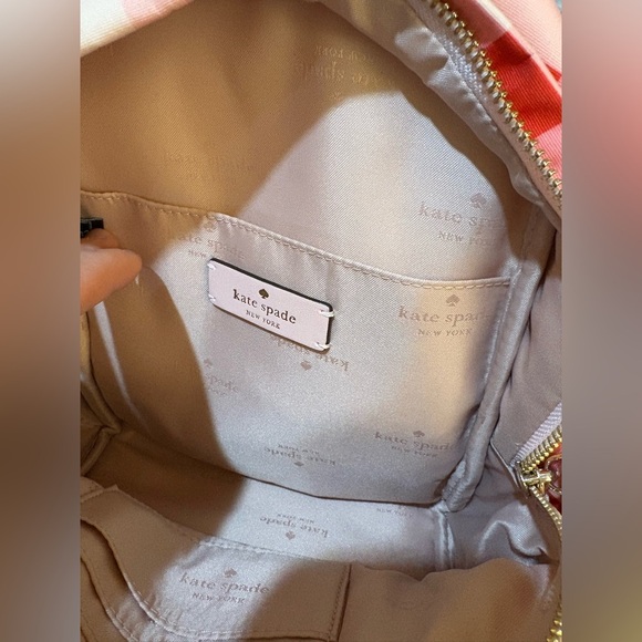 kate spade Red and Pink Checkered Kids Backpack - Picture 10 of 10